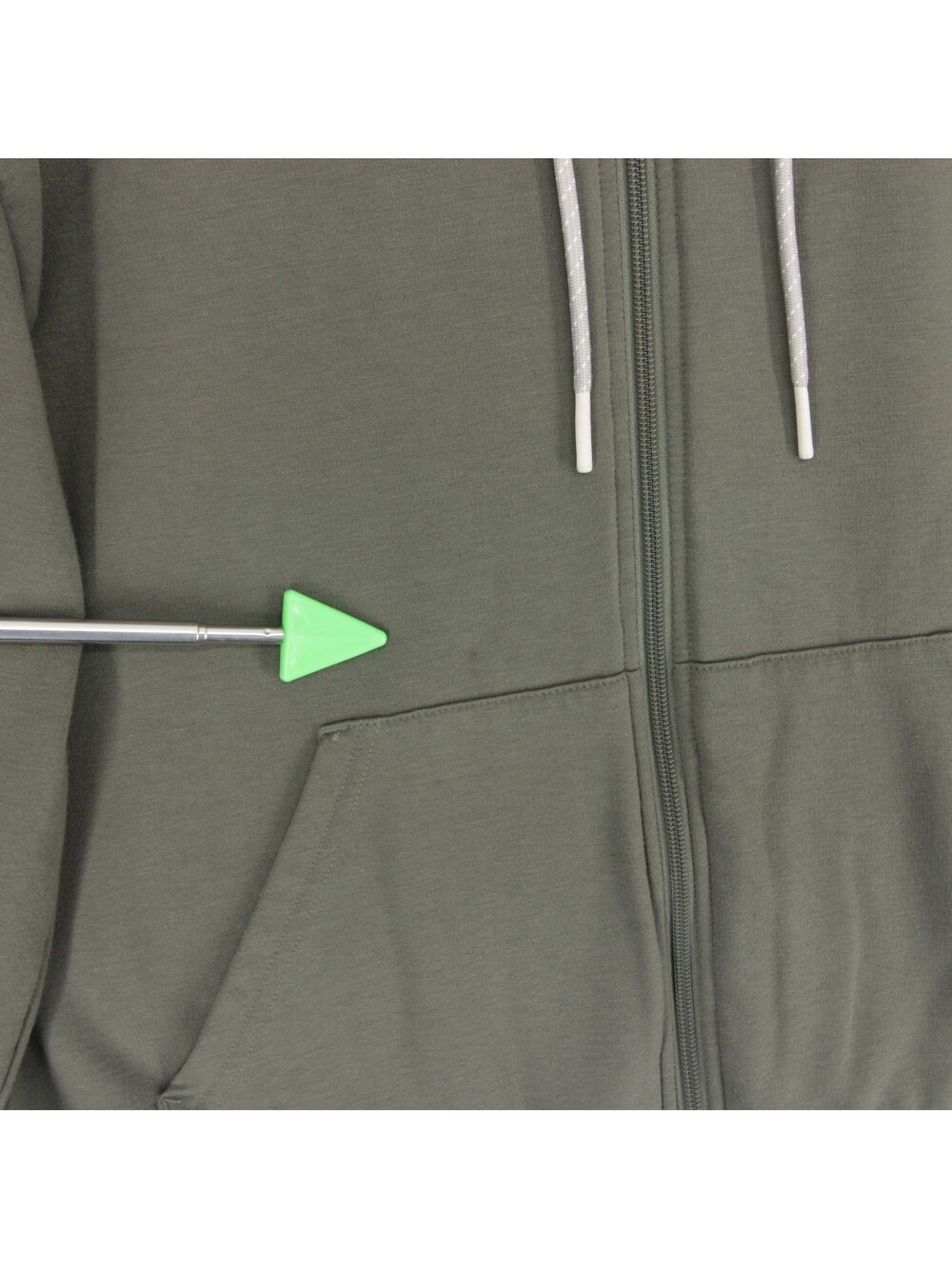 Free Fly Bamboo Lightweight Fleece Zip Hoodie Womens L Green Full Zip Pockets - Picture 4 of 10